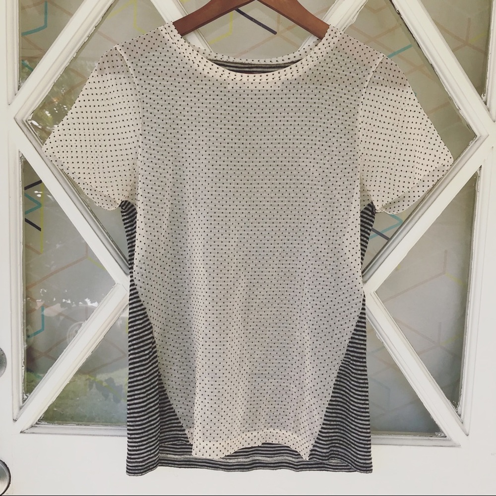 Madewell sheer dots + stripes t-shirt
